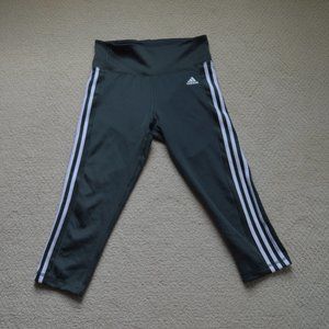 Adidas Green Cropped Athletic Leggings
